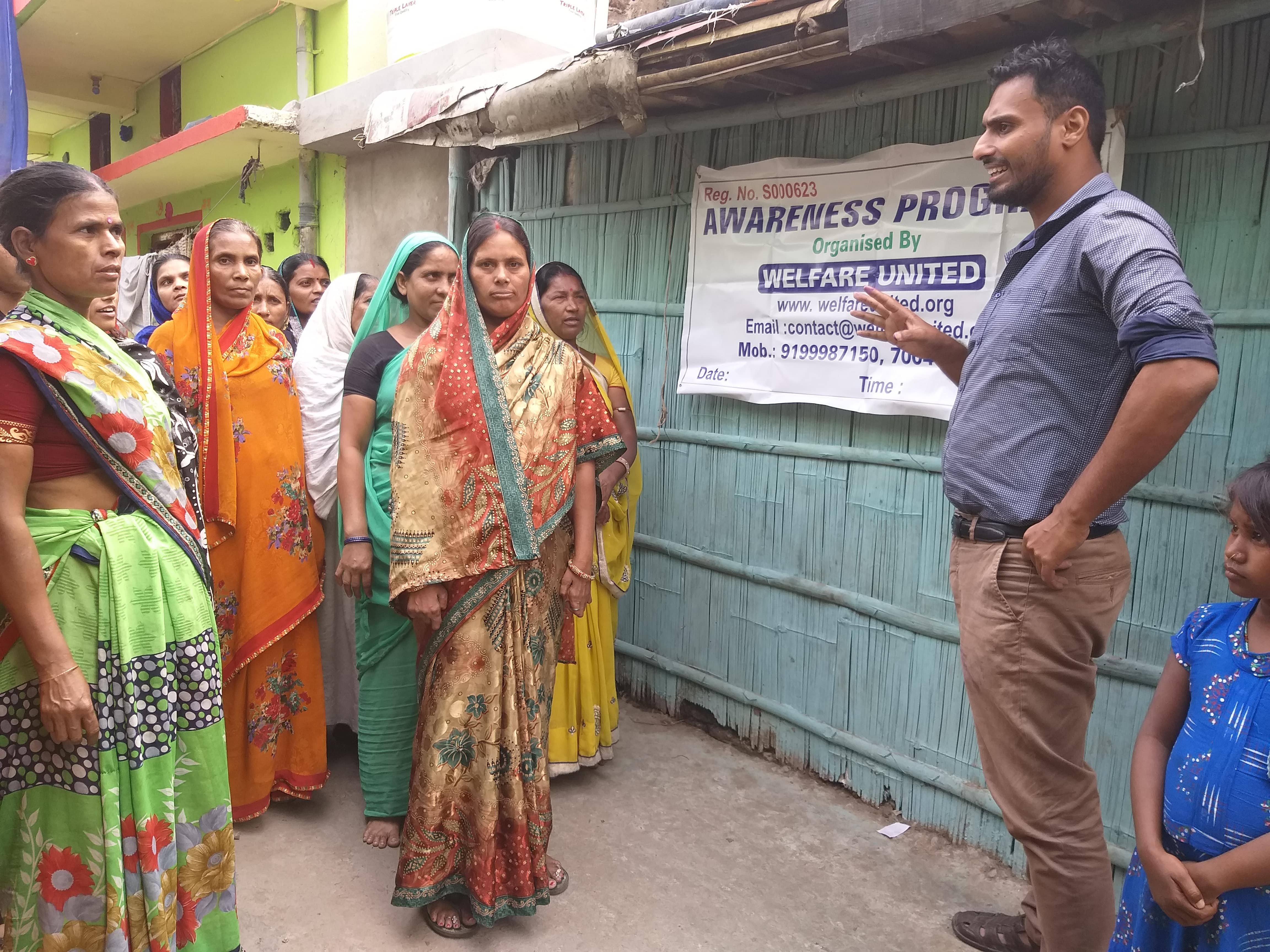 Awareness program at Kamla Nehru nagar slum on solid waste management and cleanliness