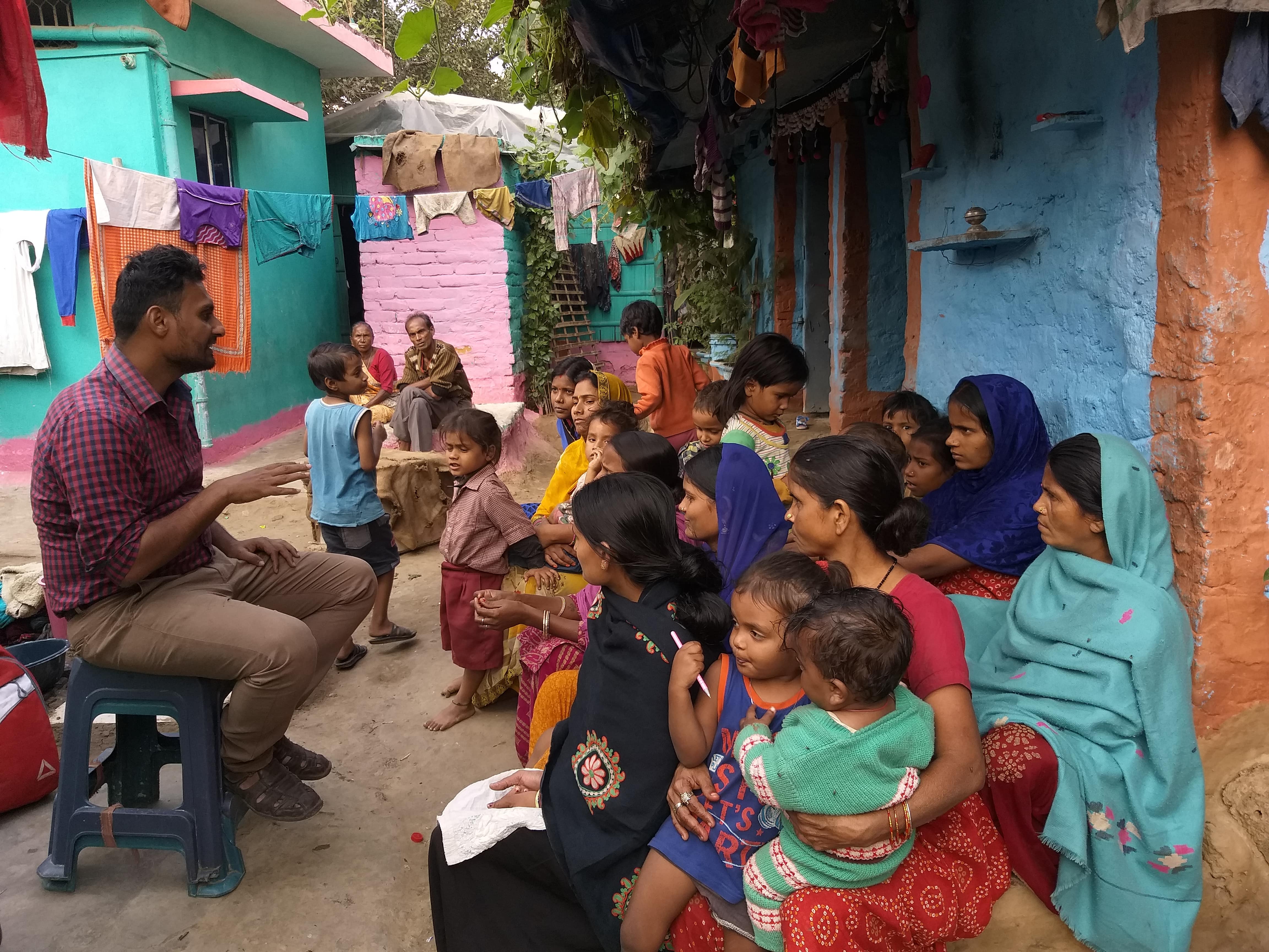 Awareness program at Adalatganj slum on solid waste management and cleanliness